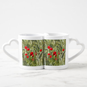 Corn Poppies Coffee Mug Set