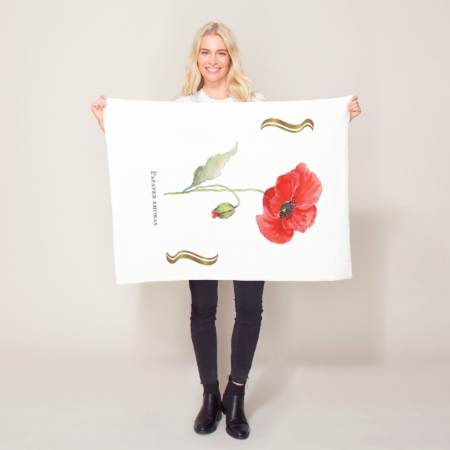 Corn poppy fleece blanket (In Situ)