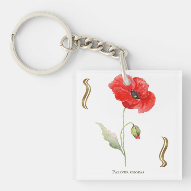 Corn poppy keychain (Front)