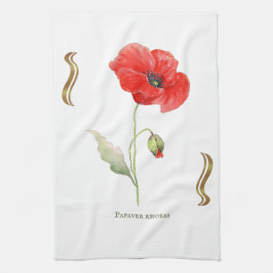 Corn poppy kitchen towel