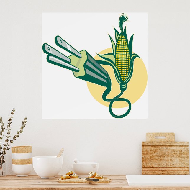 Corn Power Electric Plug Renewable Biofuel Energy Poster (Creator Uploaded)