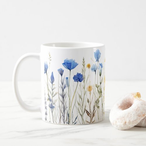 Corn Pressed Flowers Watercolor_Style Coffee Mug