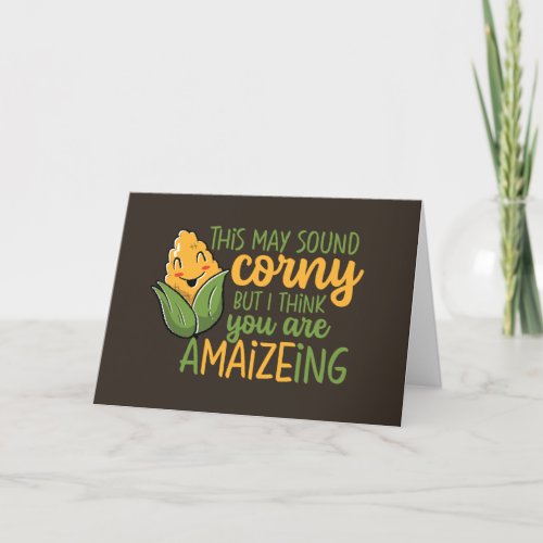 Corn Pun Youre Amazing Funny Valentines Day Holiday Card