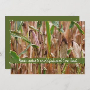 Corn Roast, Field Of Corn Autumn Corncobs Invitation