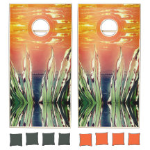 Corn Rows Golden Green Leaves