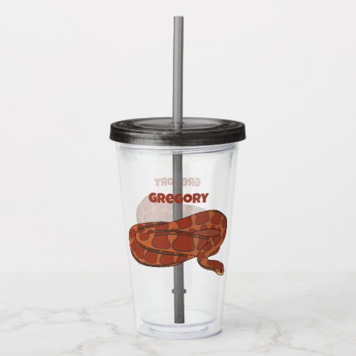 Corn Snake Orange Red Realistic Personalized Acrylic Tumbler