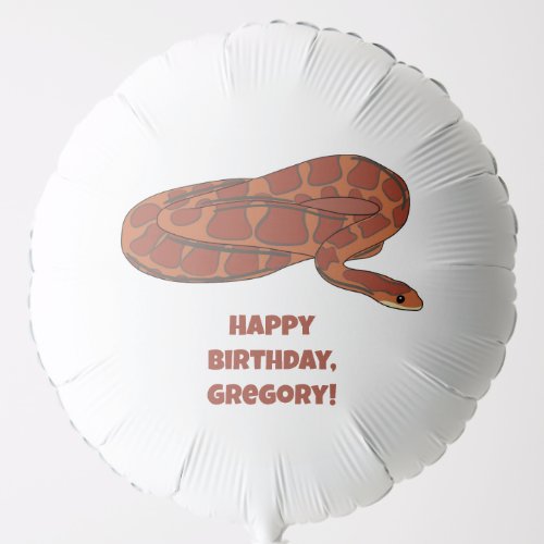 Corn Snake Orange Red Realistic Personalized Balloon