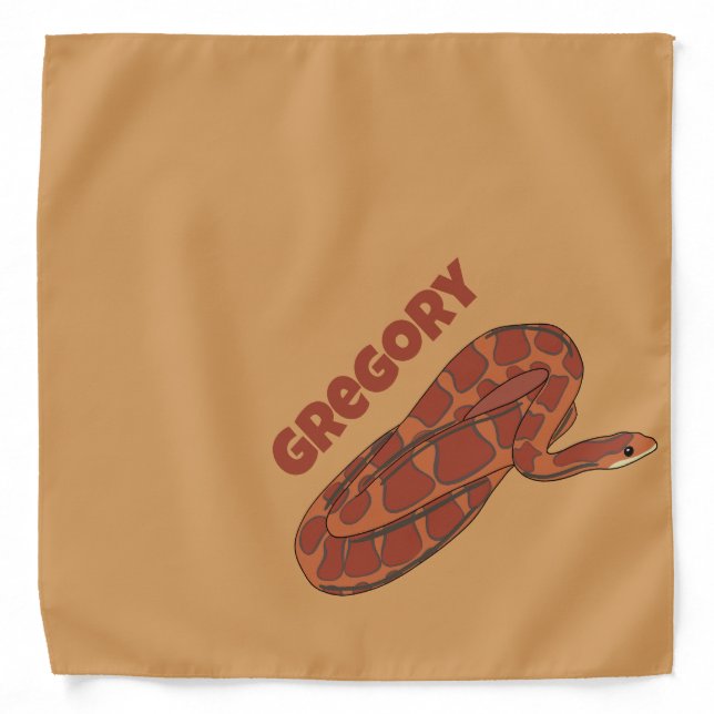Corn Snake Orange Red Realistic Personalized Bandana (Front)