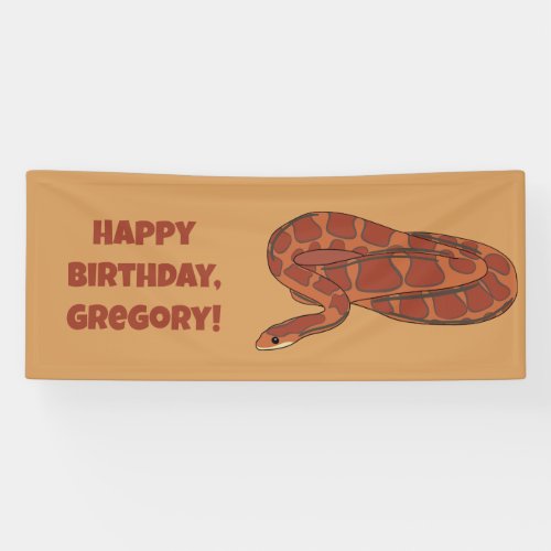 Corn Snake Orange Red Realistic Personalized Banner