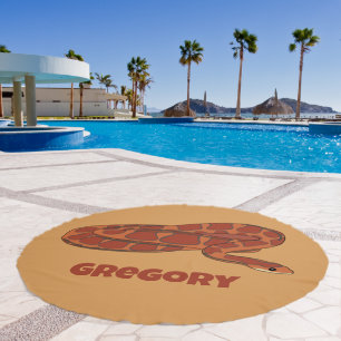 Corn Snake Orange Red Realistic Personalized Beach Towel