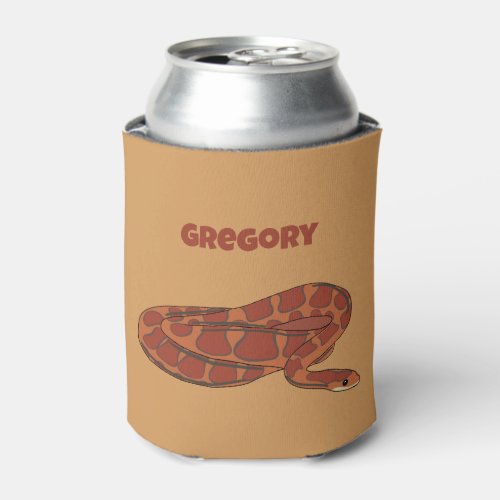 Corn Snake Orange Red Realistic Personalized Can Cooler