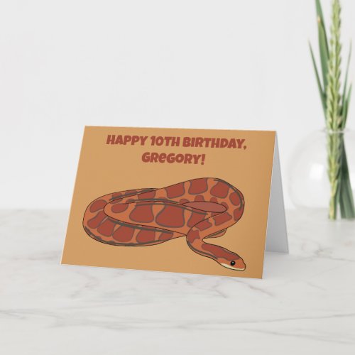Corn Snake Orange Red Realistic Personalized Card