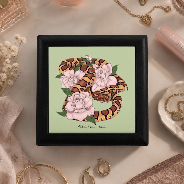 Corn Snake Pink Flowers Green Gift Box (Creator Uploaded)
