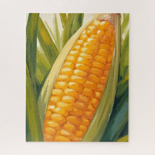 Corn Stalk   Farm Country Southern Oil Painting Jigsaw Puzzle