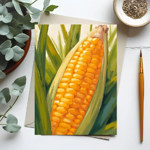 Corn Stalk   Farm Country Southern Painting Postcard