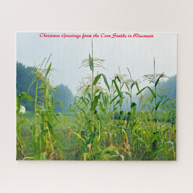 Corn Stalks Wisconsin.Christmas Greetings Jigsaw Puzzle (Horizontal)