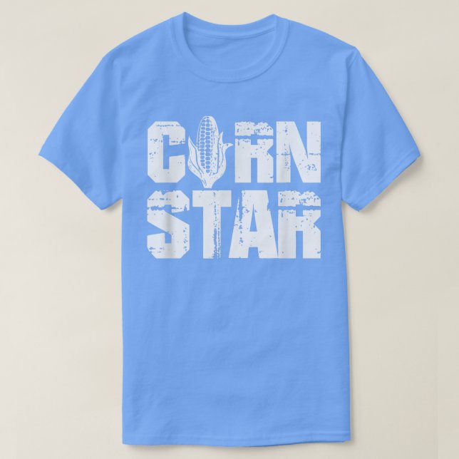 Corn Star Distressed Corn Farmers Farming  T-Shirt (Design Front)