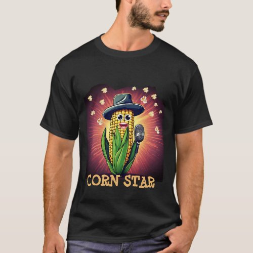Corn star funny food pun music vegan costume  T_Shirt