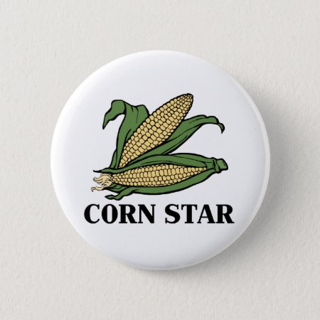 Corn Star Funny Vegetable Pun Bbq Humor Pinback Button