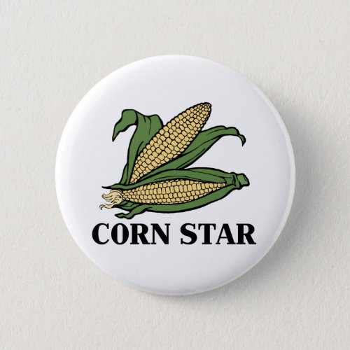 Corn Star Funny Vegetable Pun BBQ Humor Pinback Button