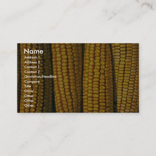 Corn texture business card template
