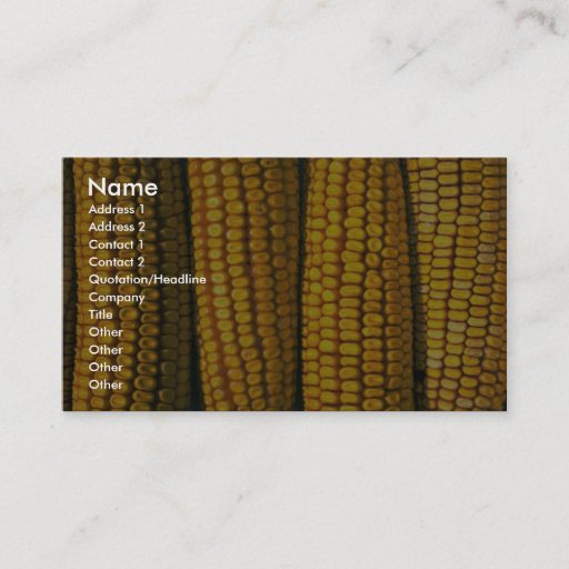Customizable Corn texture business card template