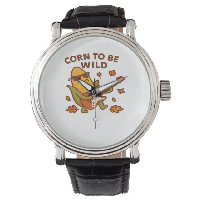 Corn to Be Wild – Rockin’ Autumn Corn Cob Illustra Watch (Front)