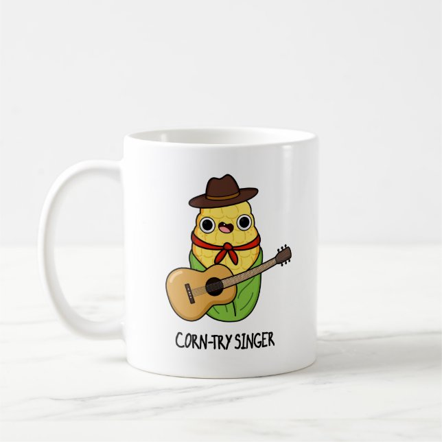 Corn-try Singer Funny Corn Pun  Coffee Mug (Left)