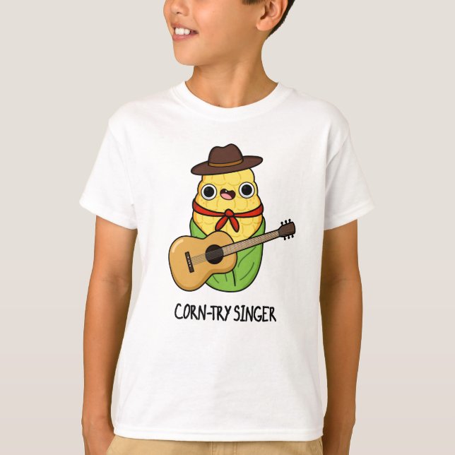 Corn-try Singer Funny Corn Pun  T-Shirt (Front)