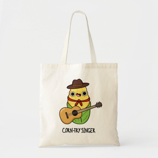 Corn-try Singer Funny Corn Pun  Tote Bag (Front)
