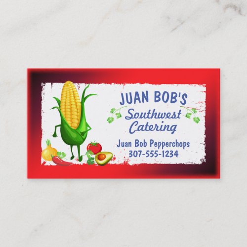 Corn veggies Mexican Southwestern chef catering Business Card