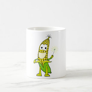 Corn Wizard Character with Magic Wand Coffee Mug
