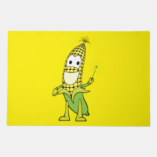 Corn Wizard Character with Magic Wand Doormat