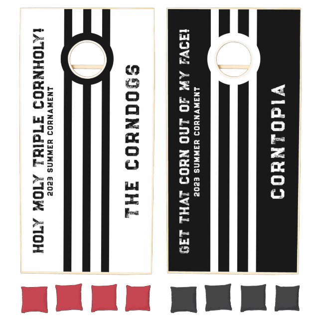 Cornament Team Name Motto Stripes  Cornhole Set (Set)