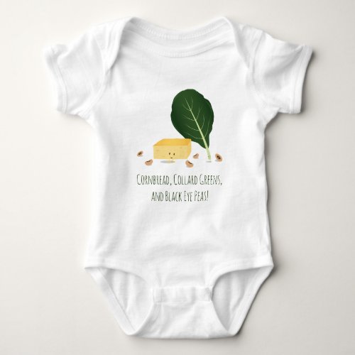 Cornbread Collard Greens Black Eye Peas Characters Baby Bodysuit