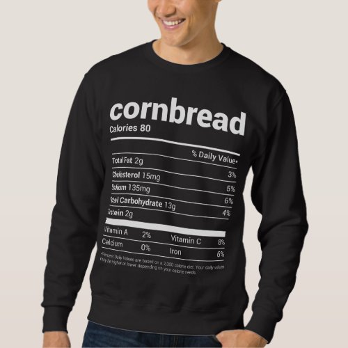 Cornbread Nutrition Facts Tee Family Matching Chri