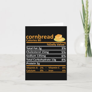 Cornbread Nutrition Food Thanksgiving Costume Chri Card