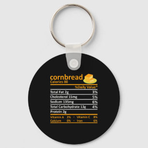 Cornbread Nutrition Food Thanksgiving Costume Chri Keychain