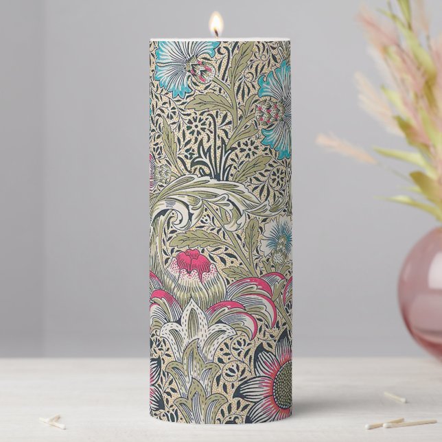 Corncockle, William Morris Pillar Candle (In Situ)