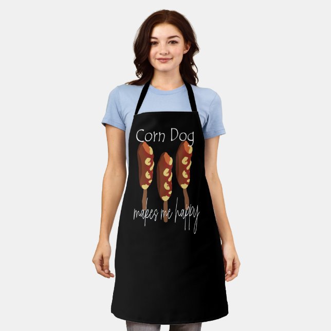 Corndog Makes Me Happy  Apron (Worn)