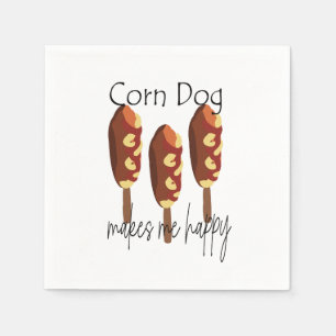 Corndog Makes Me Happy Party Napkins
