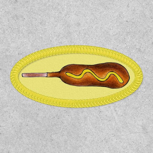 Corndog Stick Hot Corn Dog Hotdog Yellow Mustard Patch