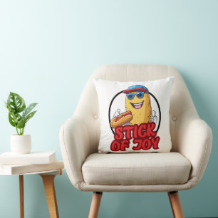 Corndog Stick of Joy Throw Pillow