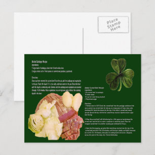 Corned Beef and Cabbage Recipe Postcard