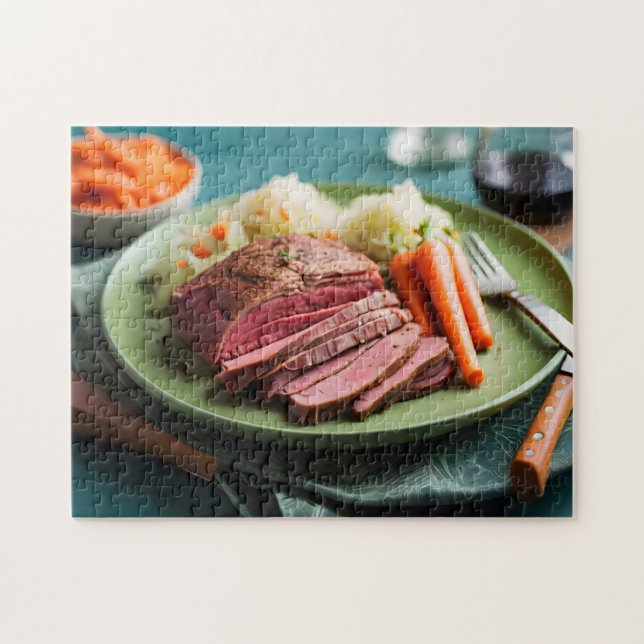Corned beef cabbage and carrots jigsaw puzzle (Horizontal)