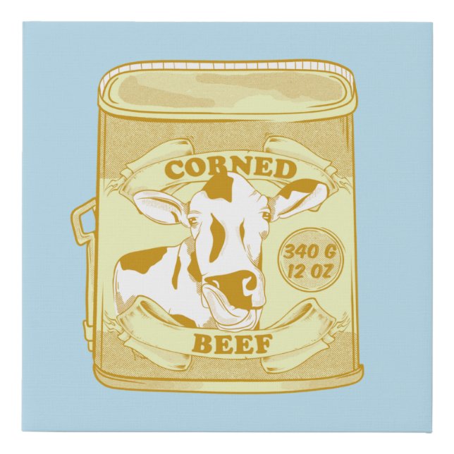 Corned Beef can Faux Canvas Print (Front)
