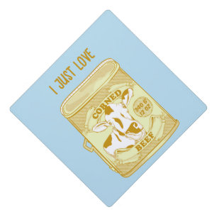 Corned Beef can Graduation Cap Topper