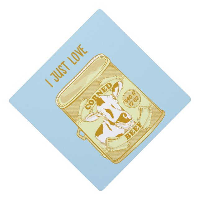 Corned Beef can Graduation Cap Topper (Front)