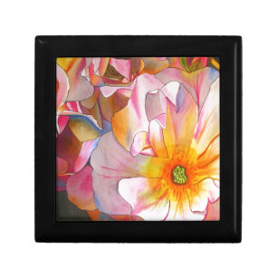 Cornelia pastel pink rose watercolor art jewelry box