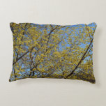 Cornelian Cherry Dogwood and Blue Sky Floral Decorative Pillow